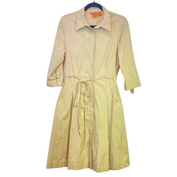 Tory Burch Dresses & Skirts - Tory Burch Tan Wardrobe Capsule Dress, Safari ,Quiet Luxury , Belted Classic 10